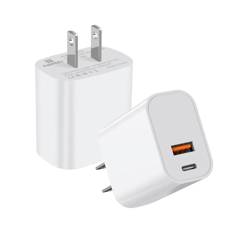 Bộ sạc nhanh hai cổng 20W HAWEEL, phích cắm Mỹ