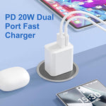 Bộ sạc nhanh hai cổng 20W HAWEEL, phích cắm Mỹ