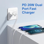 Bộ sạc nhanh hai cổng 20W HAWEEL, phích cắm EU