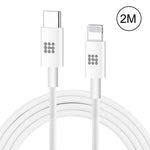 Cáp sạc nhanh PD 25W 3A USB-C / Type-C sang 8 chân HAWEEL cho iPhone, iPad, dài 2m, Type-C sang 8 chân 2m