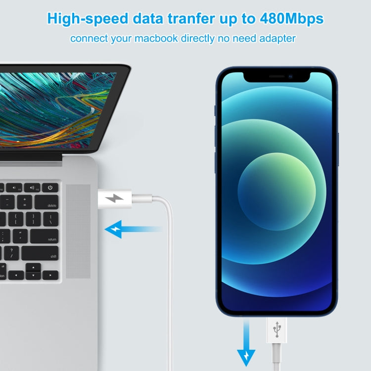 Cáp sạc nhanh PD 25W 3A USB-C / Type-C sang 8 chân HAWEEL cho iPhone, iPad, dài 2m, Type-C sang 8 chân 2m