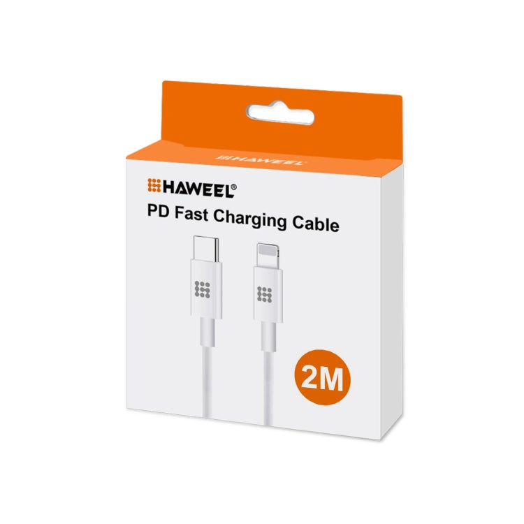 Cáp sạc nhanh PD 25W 3A USB-C / Type-C sang 8 chân HAWEEL cho iPhone, iPad, dài 2m, Type-C sang 8 chân 2m