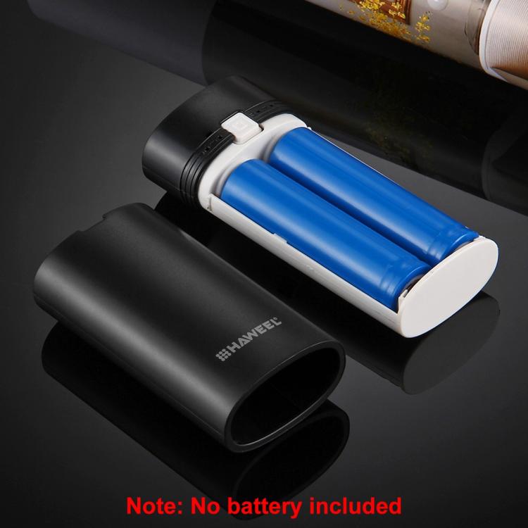 Vỏ pin sạc dự phòng DIY HAWEEL 2 pin 18650 (không kèm pin) 5600mAh có cổng USB & đèn báo, DIY 2 pin (đen), DIY 2 pin (trắng)