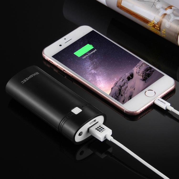 Vỏ pin sạc dự phòng DIY HAWEEL 2 pin 18650 (không kèm pin) 5600mAh có cổng USB & đèn báo, DIY 2 pin (đen), DIY 2 pin (trắng)