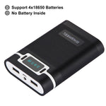 Vỏ pin sạc dự phòng DIY HAWEEL 4 pin 18650 (không kèm pin) 10000mAh có 2 cổng USB & màn hình cho iPhone, Galaxy, Sony, HTC, Google, Huawei, Xiaomi, Lenovo và các điện thoại thông minh khác, DIY 4 pin 18650 10000mAh (US)