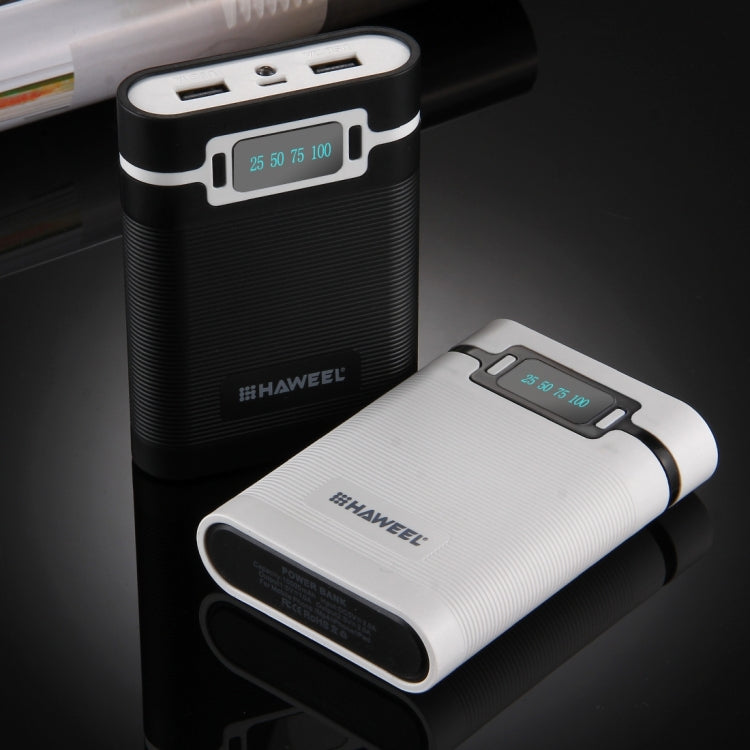 Vỏ pin sạc dự phòng DIY HAWEEL 4 pin 18650 (không kèm pin) 10000mAh có 2 cổng USB & màn hình cho iPhone, Galaxy, Sony, HTC, Google, Huawei, Xiaomi, Lenovo và các điện thoại thông minh khác, DIY 4 pin 18650 10000mAh (US)