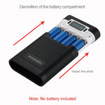 Vỏ pin sạc dự phòng DIY HAWEEL 4 pin 18650 (không kèm pin) 10000mAh có 2 cổng USB & màn hình cho iPhone, Galaxy, Sony, HTC, Google, Huawei, Xiaomi, Lenovo và các điện thoại thông minh khác, DIY 4 pin 18650 10000mAh (US)