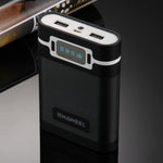 Vỏ pin sạc dự phòng DIY HAWEEL 4 pin 18650 (không kèm pin) 10000mAh có 2 cổng USB & màn hình cho iPhone, Galaxy, Sony, HTC, Google, Huawei, Xiaomi, Lenovo và các điện thoại thông minh khác, DIY 4 pin 18650 10000mAh (US)