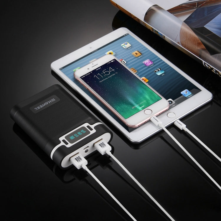 Vỏ pin sạc dự phòng DIY HAWEEL 4 pin 18650 (không kèm pin) 10000mAh có 2 cổng USB & màn hình cho iPhone, Galaxy, Sony, HTC, Google, Huawei, Xiaomi, Lenovo và các điện thoại thông minh khác, DIY 4 pin 18650 10000mAh (US)