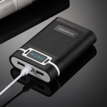 Vỏ pin sạc dự phòng DIY HAWEEL 4 pin 18650 (không kèm pin) 10000mAh có 2 cổng USB & màn hình cho iPhone, Galaxy, Sony, HTC, Google, Huawei, Xiaomi, Lenovo và các điện thoại thông minh khác, DIY 4 pin 18650 10000mAh (US)
