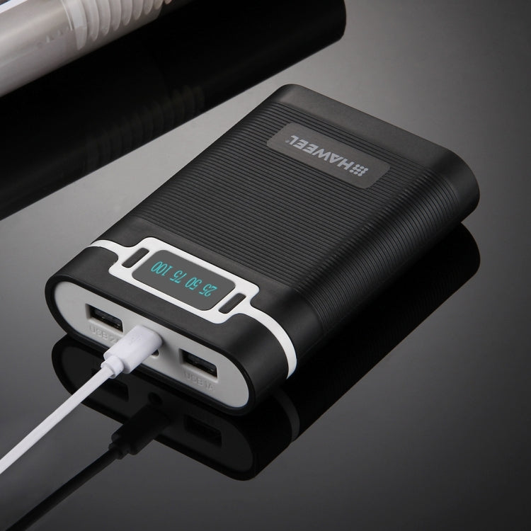 Vỏ pin sạc dự phòng DIY HAWEEL 4 pin 18650 (không kèm pin) 10000mAh có 2 cổng USB & màn hình cho iPhone, Galaxy, Sony, HTC, Google, Huawei, Xiaomi, Lenovo và các điện thoại thông minh khác, DIY 4 pin 18650 10000mAh (US)