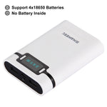 Vỏ pin sạc dự phòng DIY HAWEEL 4 pin 18650 (không kèm pin) 10000mAh có 2 cổng USB & màn hình cho iPhone, Galaxy, Sony, HTC, Google, Huawei, Xiaomi, Lenovo và các điện thoại thông minh khác, DIY 4 pin 18650 10000mAh (US)