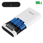 Vỏ pin sạc dự phòng DIY HAWEEL 4 pin 18650 (không kèm pin) 10000mAh có 2 cổng USB & màn hình cho iPhone, Galaxy, Sony, HTC, Google, Huawei, Xiaomi, Lenovo và các điện thoại thông minh khác, DIY 4 pin 18650 10000mAh (US)