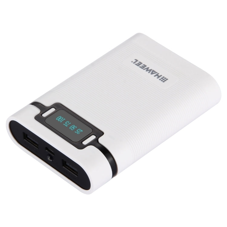 Vỏ pin sạc dự phòng DIY HAWEEL 4 pin 18650 (không kèm pin) 10000mAh có 2 cổng USB & màn hình cho iPhone, Galaxy, Sony, HTC, Google, Huawei, Xiaomi, Lenovo và các điện thoại thông minh khác, DIY 4 pin 18650 10000mAh (US)