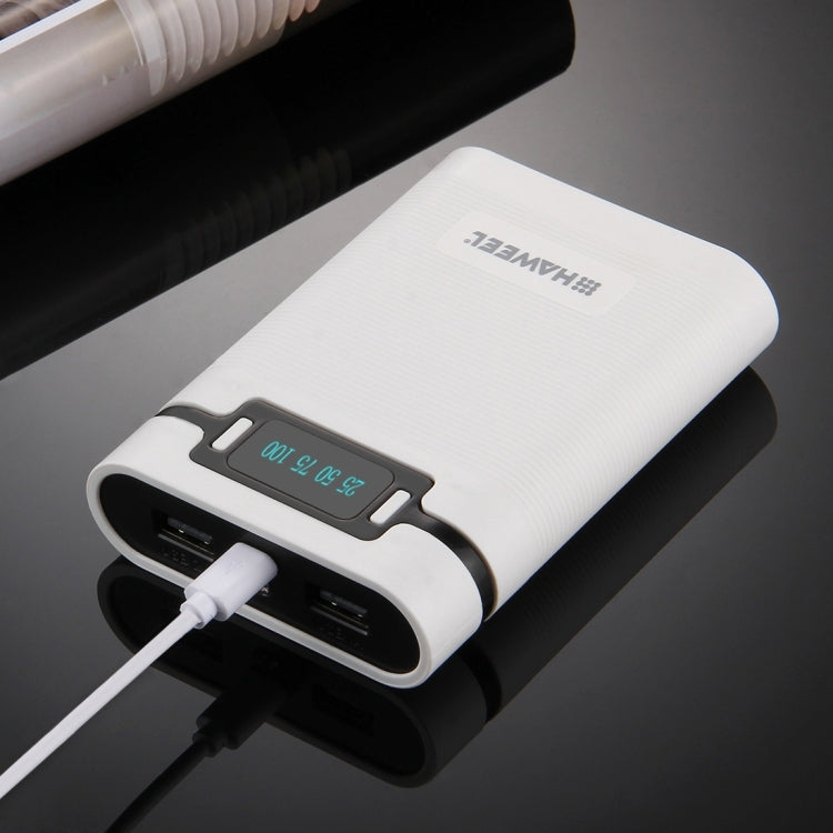 Vỏ pin sạc dự phòng DIY HAWEEL 4 pin 18650 (không kèm pin) 10000mAh có 2 cổng USB & màn hình cho iPhone, Galaxy, Sony, HTC, Google, Huawei, Xiaomi, Lenovo và các điện thoại thông minh khác, DIY 4 pin 18650 10000mAh (US)