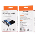 Vỏ pin sạc dự phòng DIY HAWEEL 4 pin 18650 (không kèm pin) 10000mAh có 2 cổng USB & màn hình cho iPhone, Galaxy, Sony, HTC, Google, Huawei, Xiaomi, Lenovo và các điện thoại thông minh khác, DIY 4 pin 18650 10000mAh (US)