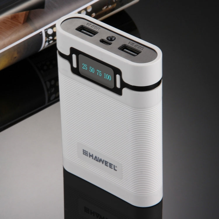 Vỏ pin sạc dự phòng DIY HAWEEL 4 pin 18650 (không kèm pin) 10000mAh có 2 cổng USB & màn hình cho iPhone, Galaxy, Sony, HTC, Google, Huawei, Xiaomi, Lenovo và các điện thoại thông minh khác, DIY 4 pin 18650 10000mAh (US)