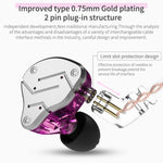 Tai nghe HiFi bass mạnh KZ ZSN Circle Iron Moving Iron lõi tứ có dây điều khiển, không mic