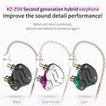 Tai nghe HiFi bass mạnh KZ ZSN Circle Iron Moving Iron lõi tứ có dây điều khiển, không mic