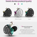 Tai nghe HiFi bass mạnh KZ ZSN Circle Iron Moving Iron lõi tứ có dây điều khiển, không mic