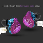 Tai nghe MP3 bass mạnh KZ ZST Circle Iron in-ear đơn vị kép, không mic
