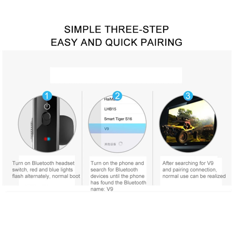 Tai nghe Bluetooth không dây rảnh tay V9 Business CSR 4.1 có mic cho tài xế thể thao