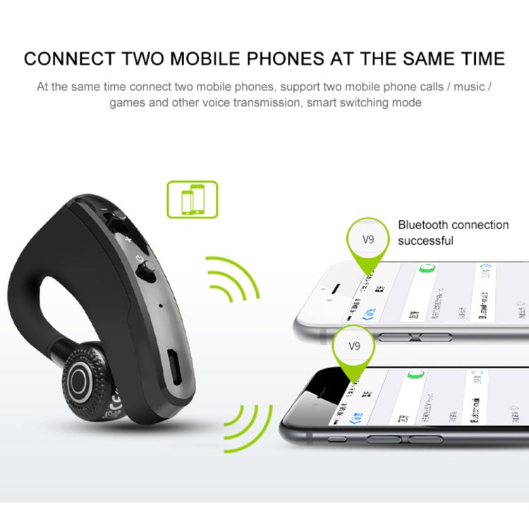 Tai nghe Bluetooth không dây rảnh tay V9 Business CSR 4.1 có mic cho tài xế thể thao