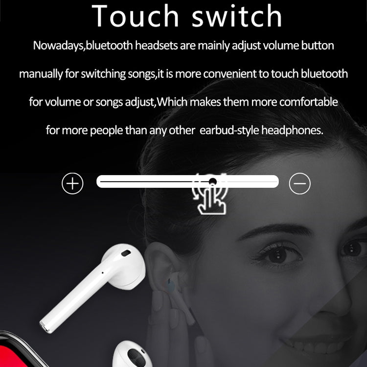 Tai nghe Bluetooth thể thao TWS i9 Touch stereo hai bên Bluetooth 5.0 có hộp sạc, phiên bản cảm ứng