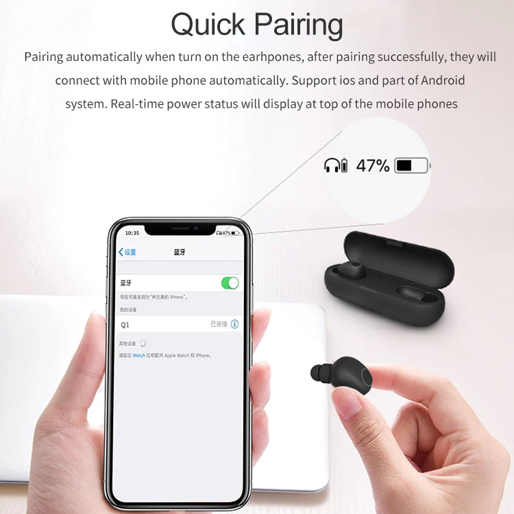 Tai nghe thể thao Bluetooth không dây stereo hai bên Q1 TWS Bluetooth 5.0