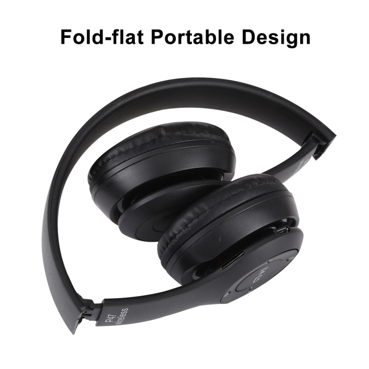 Tai nghe Bluetooth không dây gập P47 với jack âm thanh 3.5mm, hỗ trợ MP3 / gọi, P47 Đen, P47 Xanh dương, P47 Đỏ, P47 Trắng, P47 Xanh lá