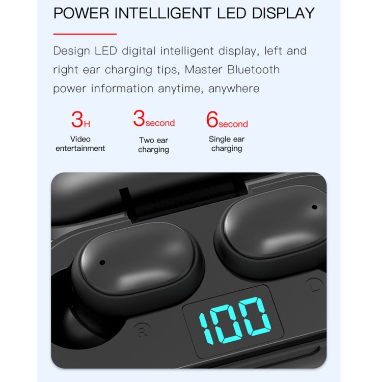 Tai nghe Bluetooth không dây H6 TWS Bluetooth 5.0 với màn hình kỹ thuật số & hộp sạc, hỗ trợ Siri & cuộc gọi HD