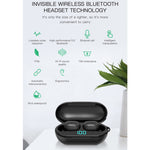 Tai nghe Bluetooth không dây H6 TWS Bluetooth 5.0 với màn hình kỹ thuật số & hộp sạc, hỗ trợ Siri & cuộc gọi HD