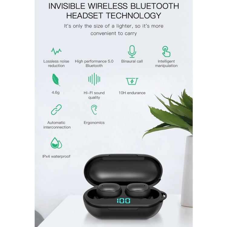 Tai nghe Bluetooth không dây H6 TWS Bluetooth 5.0 với màn hình kỹ thuật số & hộp sạc, hỗ trợ Siri & cuộc gọi HD