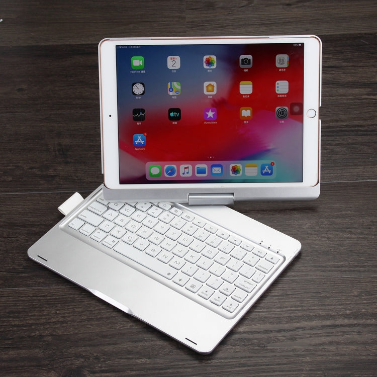 Bao da máy tính bảng bàn phím Bluetooth có đèn nền màu sắc có thể xoay F102AS cho iPad 10.2 inch, có chức năng khe cắm bút