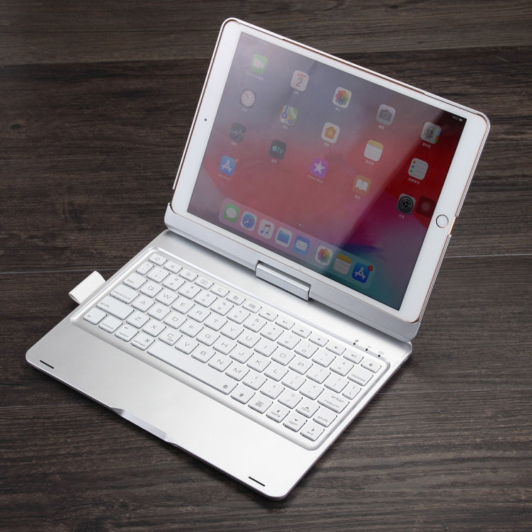 Bao da máy tính bảng bàn phím Bluetooth có đèn nền màu sắc có thể xoay F102AS cho iPad 10.2 inch, có chức năng khe cắm bút