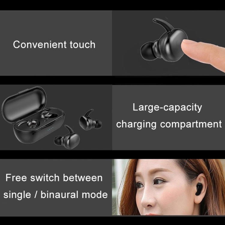 Tai nghe Bluetooth không dây TWS-4 IPX5 chống nước Bluetooth 5.0 cảm ứng kèm hộp sạc, hỗ trợ cuộc gọi HD & thông báo giọng nói, TWS-4