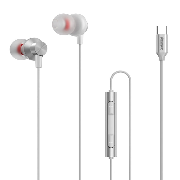 Tai nghe nhét tai stereo kim loại REMAX RM-560 Type-C có điều khiển dây + MIC, Hỗ trợ rảnh tay, Không dành cho điện thoại Samsung