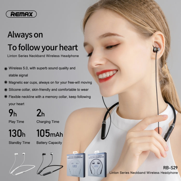 Tai nghe không dây Bluetooth vòng cổ REMAX RB-S29 Linton Series V5.0