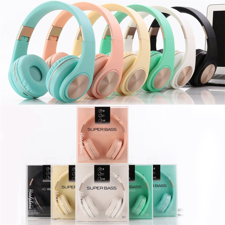 Tai nghe Bluetooth A1 4.2 màu kẹo siêu bass, hỗ trợ phát nhạc & chuyển bài & điều chỉnh âm lượng & trả lời cuộc gọi