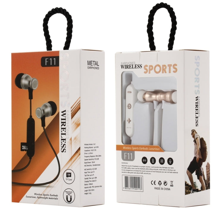 Tai nghe Bluetooth F11 4.2 thiết kế đeo cổ, hỗ trợ phát nhạc, chuyển bài, điều chỉnh âm lượng và trả lời cuộc gọi