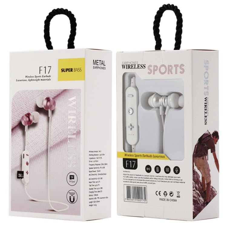 Tai nghe Bluetooth F17 4.2 thiết kế đeo cổ, hỗ trợ phát nhạc, chuyển bài, điều chỉnh âm lượng và trả lời cuộc gọi
