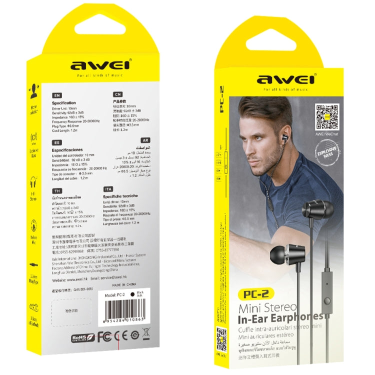 Tai nghe in-ear stereo mini awei PC-2