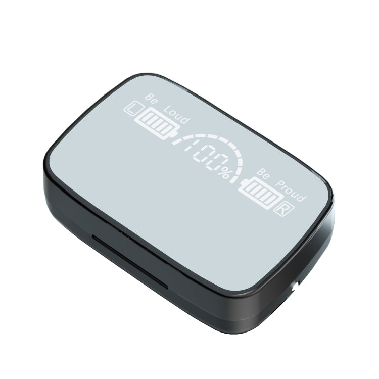 Tai nghe Bluetooth không dây M9 Bluetooth 5.1 TWS màn hình kỹ thuật số gương kèm hộp sạc đèn pin, hỗ trợ cảm ứng & Siri & hiển thị pin, M9 (Đen)