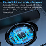 Tai nghe Bluetooth không dây M9 Bluetooth 5.1 TWS màn hình kỹ thuật số gương kèm hộp sạc đèn pin, hỗ trợ cảm ứng & Siri & hiển thị pin, M9 (Đen)