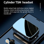 Tai nghe Bluetooth không dây M9 Bluetooth 5.1 TWS màn hình kỹ thuật số gương kèm hộp sạc đèn pin, hỗ trợ cảm ứng & Siri & hiển thị pin, M9 (Đen)