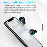 Tai nghe Bluetooth không dây M9 Bluetooth 5.1 TWS màn hình kỹ thuật số gương kèm hộp sạc đèn pin, hỗ trợ cảm ứng & Siri & hiển thị pin, M9 (Đen)