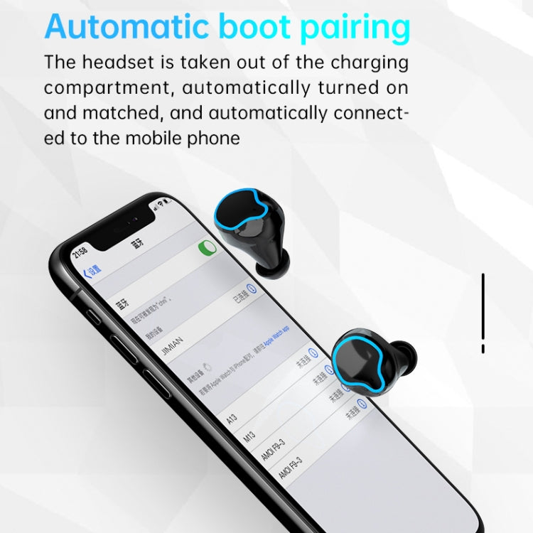 Tai nghe Bluetooth không dây M9 Bluetooth 5.1 TWS màn hình kỹ thuật số gương kèm hộp sạc đèn pin, hỗ trợ cảm ứng & Siri & hiển thị pin, M9 (Đen)