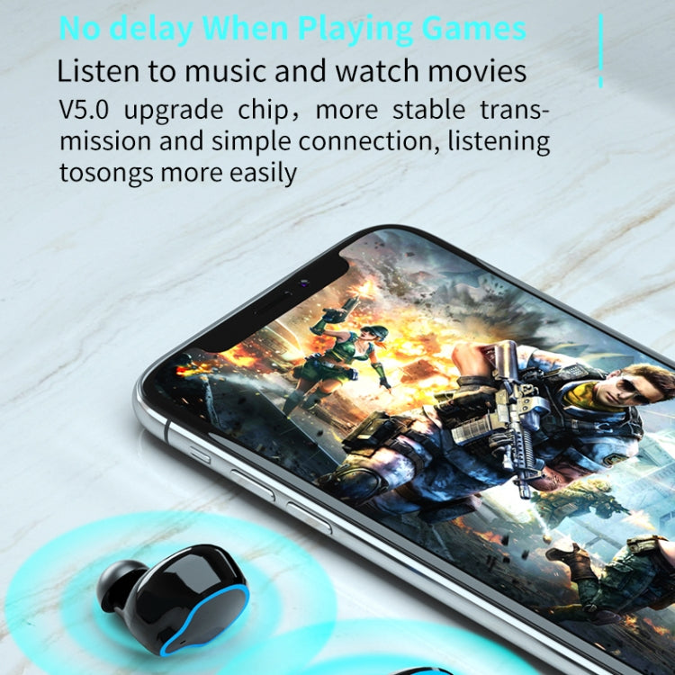 Tai nghe Bluetooth không dây M9 Bluetooth 5.1 TWS màn hình kỹ thuật số gương kèm hộp sạc đèn pin, hỗ trợ cảm ứng & Siri & hiển thị pin, M9 (Đen)