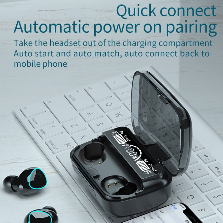 Tai nghe Bluetooth không dây M10 Bluetooth 5.1 TWS màn hình kỹ thuật số kèm hộp sạc, hỗ trợ cảm ứng & Siri & hiển thị pin, M10 Đen, M10 Xanh lá