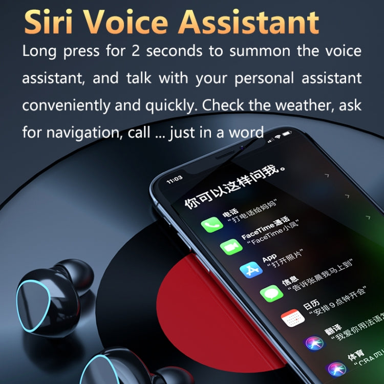 Tai nghe Bluetooth không dây M10 Bluetooth 5.1 TWS màn hình kỹ thuật số kèm hộp sạc, hỗ trợ cảm ứng & Siri & hiển thị pin, M10 Đen, M10 Xanh lá